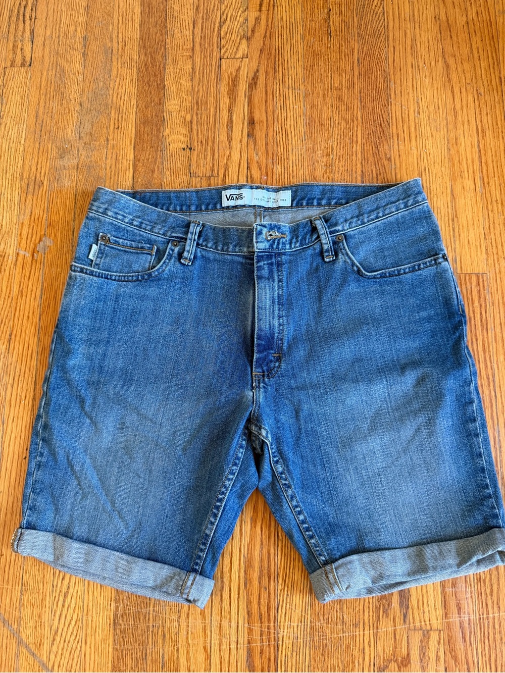 Vans Men's Medium Blue Rolled Cuff Denim Shorts